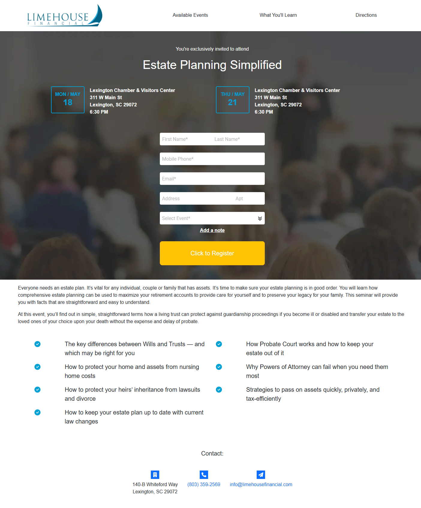 Estate Planning Simplified Event Flyer