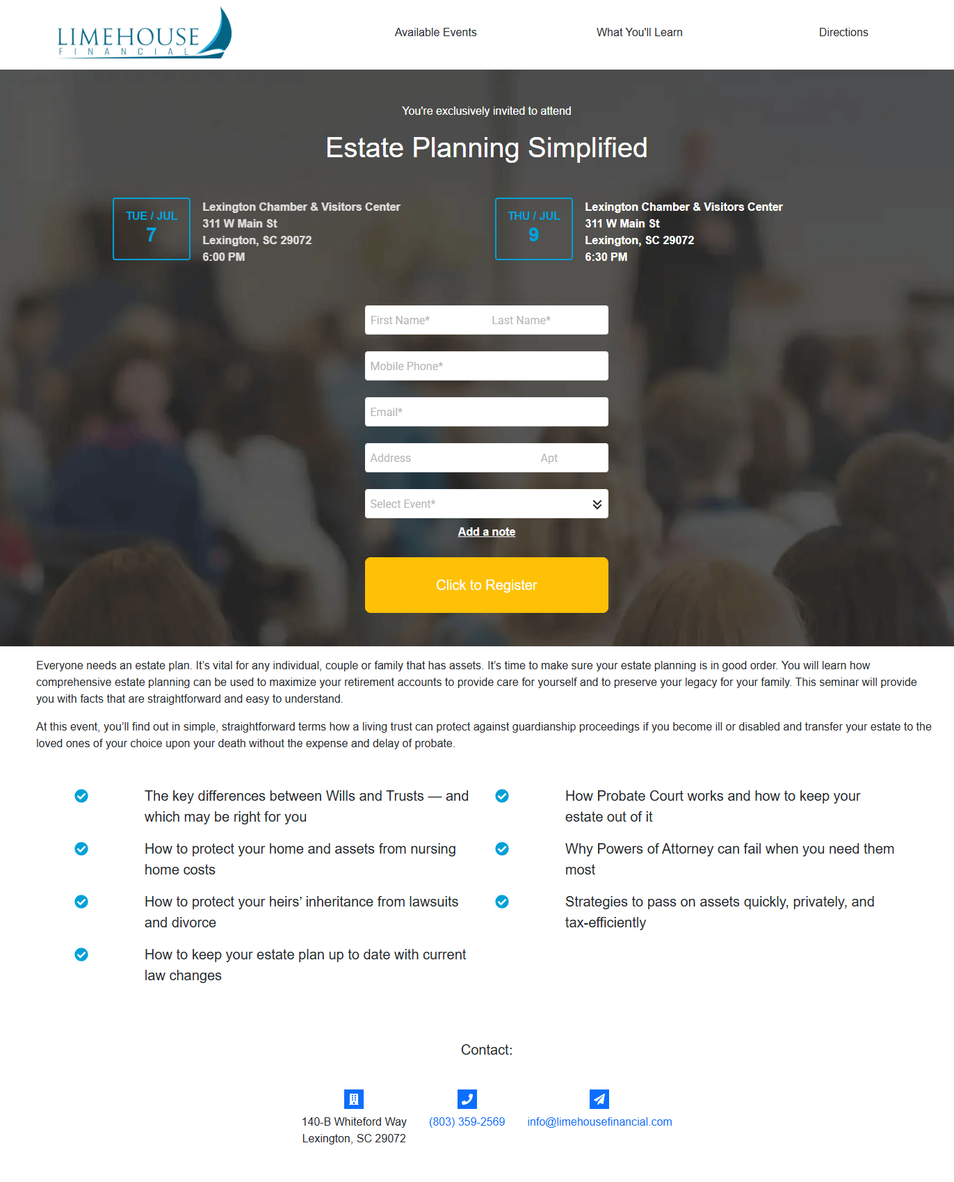 Estate Planning Simplified Event Flyer